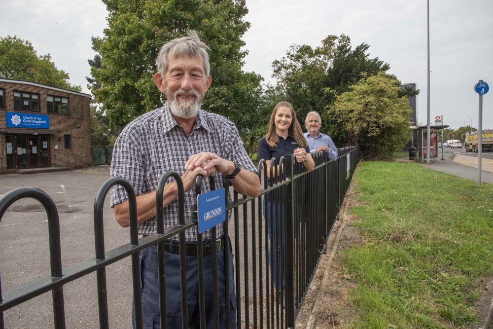 Fenced in - l-r Graham Neilson, Kirsti Santer and Ollie Kelly show just what a difference the new fencing has made